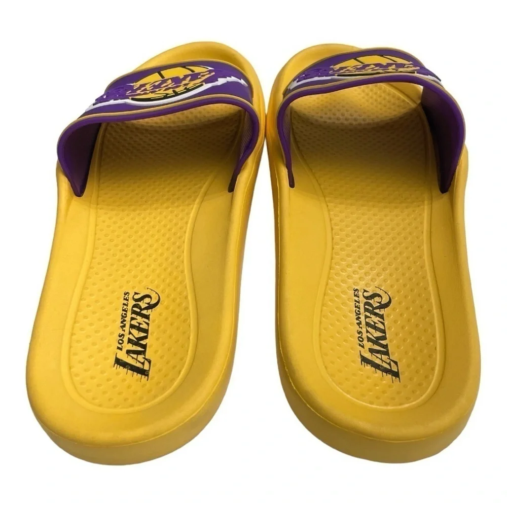 NBA LA Lakers Men’s Slides Purple Yellow Basketball Sandals UK 8